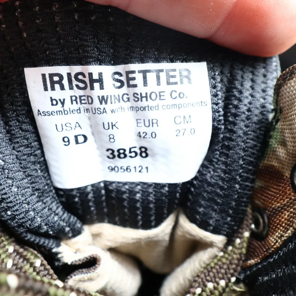 Irish Setter Boots Mens Size 9 D Shadow Trek Gore-Tex Camo Hunting 3858 NIB